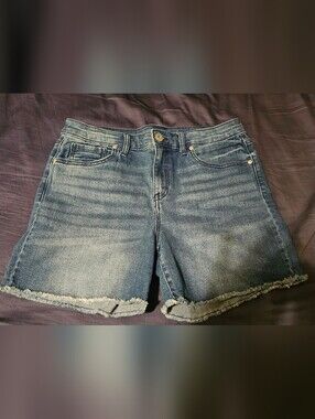 Style & Co. Light Blue Distressed Boyfriend Denim Shorts Size 8